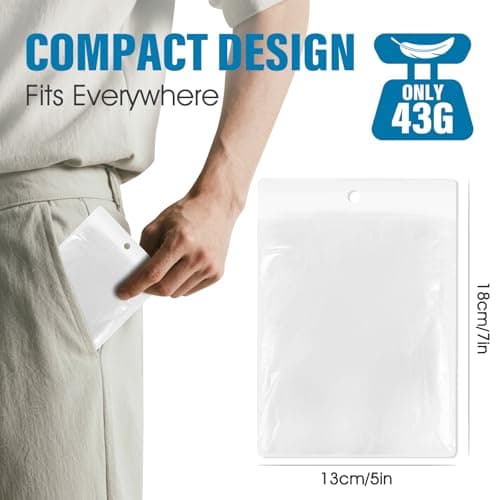 Chyaya 5 Pack Waterproof Poncho Adult, Emergency Portable Raincoat, Clear Rain Poncho with Sleeves & Hood, Reusable Rain Poncho Waterproof for Hiking Cycling Camping Travelling Festival — view 6
