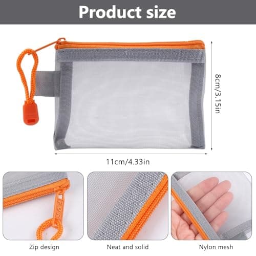 10 Pcs Zippered Travel Pouch for Cosmetics,11x 8CM Toiletry Bag with Zip — view 2