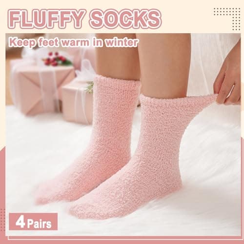 Caldodo Women's Fluffy Slipper Socks, Winter Warm Bed Socks for Ladies — view 3