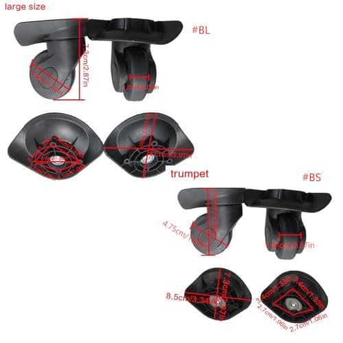 1 Pair A19 Replacement Luggage Repair, Small black — view 2