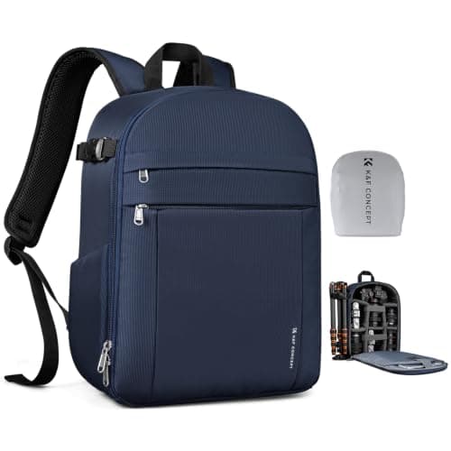 K&F CONCEPT Camera Backpacks for Photographers Travel Bag for Tripod Camera Lence Accessory with Laptop Compartment and Rain Cover