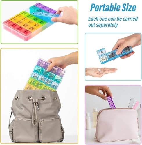 Yaklim Weekly Tablet Organiser 7 Day 4 Times a Day, Large Pill Box — view 6