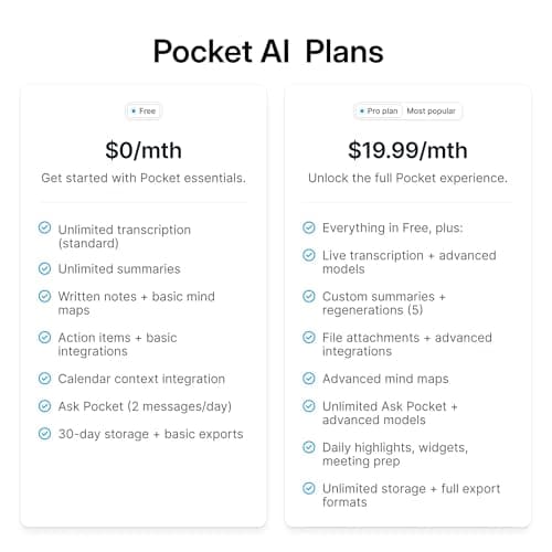 Pocket AI Voice Recorder, Auto Transcription, AI Note Taker, Space Grey — view 6