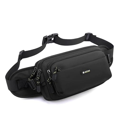 Bum Bag Fanny Pack Waist Packs Crossbody Chest Bag for Men Hip Bag with 6 Zippered Pockets Nylon Fanny Pack for Dog Walking, Outdoor Activities, Running, Travel, Hiking — view 5
