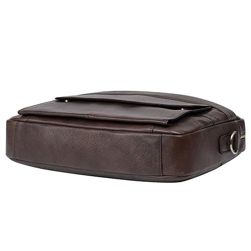 BTDAO Leather Briefcase 15 inch Laptop Bag Messenger Shoulder Work Bag Crossbody Handbag for Business Travelling for Men Father Husband (CFC-Brown) — view 6