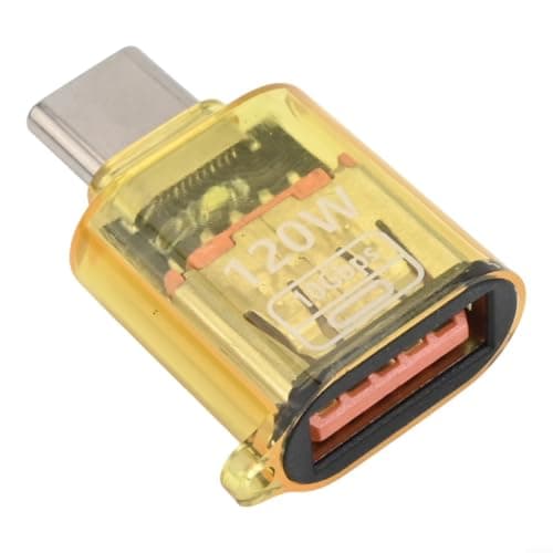 Compact USB C Adapter 28mm for Laptop Phone Travel(Yellow) — view 3