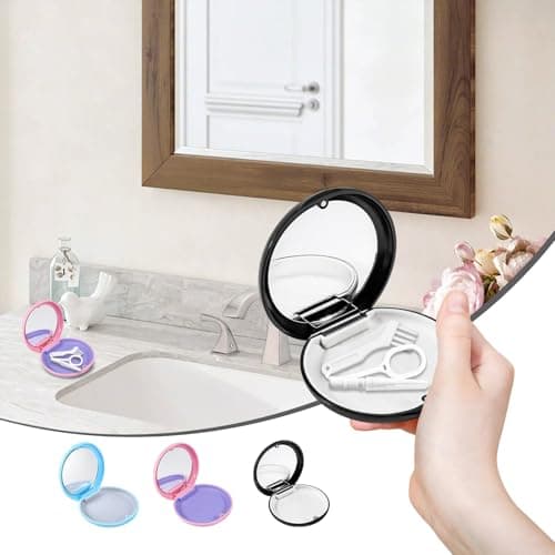 3 Pack Retainer Case Magnetic Aligner Case Compatible with Invisalign Mouth Guard Cases with 2 Removal Tools & 4 Brush Portable Slim Travel Cute Orthodontic Retainer Box (Black+Pink+Blue) — view 6