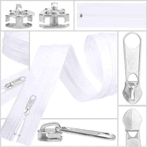 DOITEM 20Pcs Silver Zipper Repair Kit Zippers Replacement 5# Zipper Pull Rescue Kit for Clothing Jackets Purses Luggage Backpacks — view 4