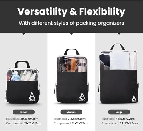 Aerolite Packing Cubes for Suitcases with Digital Luggage Scale and TSA Padlock, 6-pieces Expandable Travel Luggage Packing Organizers With Accessories Ultra Lightweight — view 2