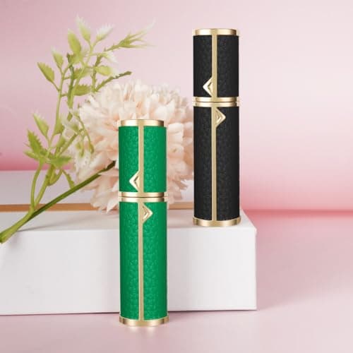 LOPHE Perfume Travel Bottle, 5ML Luxurious Perfume Atomiser Refillable, Leather Perfume Spray Bottle, Easy to Refill Perfume Atomiser for Women Men, A (Green) — view 6
