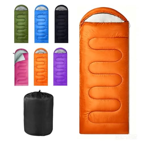 Sleeping Bag for Camping, for 3-4Seasons, Comfortable Adult Blanket, Small Packed Size, Ultralight Carry Bag, Soft, Thick and Warm, for Outdoor Camping, Travel, Hiking. (Orange)