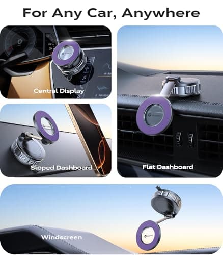 VICSEED for MagSafe Car Mount 55+KG Strongest Suction Phone Holder, Purple — view 2