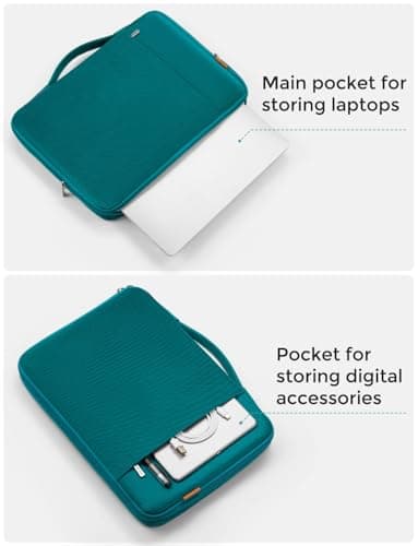 DOMISO 14 inch Laptop Case Sleeve Protective Cover Compatible with 15 inch MacBook Air M4 M3 M2,MacBook Pro,14-15 inch HP Dell ASUS Chromebook,Waterproof Computer Cases Bag with Handle,Turquoise — view 6