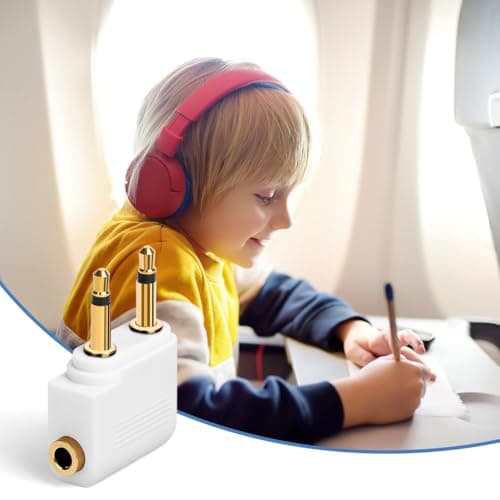 AXFEE 2PC Airplane Flight Headphone Adapters(Gold Plated 3.5mm,White) — view 6