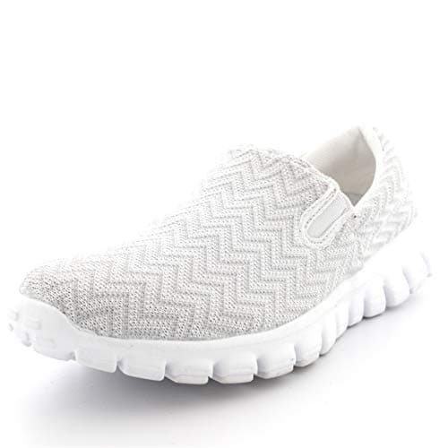 Get Fit Women’s Slip-On Walking Shoes - Lightweight Breathable Trainers with Memory Foam - Casual Work Sneakers - Comfortable Gym, Travel & Everyday Wear - Navy - UK6/EU51 — view 4