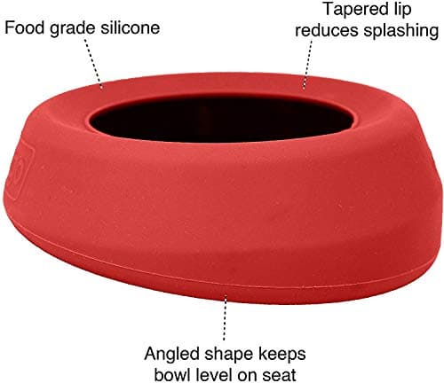 Kurgo Splash Free Wander Dog Water Bowl, 710ml, Chili Red — view 2