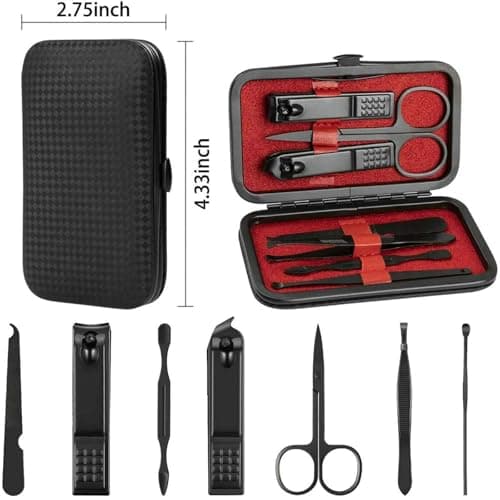 Manicure Set Men Travel Manicure Set Personal Care Kit Nail Clippers Mens Accessories Stainless Steel Nail Clippers Set Pedicure Set Nail Grooming Kit Gift for Men Women Husband Friend Parents — view 5