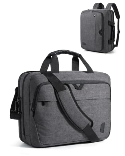 bagsmart 17.3 Inch Laptop Bag, Convertible Computer Birefcase Bag Men, Grey