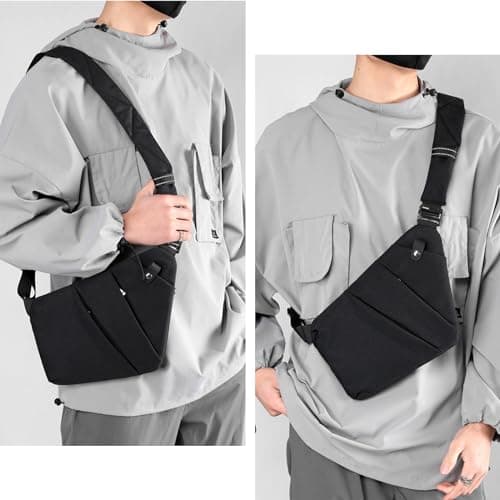 DKIIL NOIYB Sling Bag for Men Women Personal Flex Crossbody Purse Nylon Anti Theft Chest Bag with Multi Pockets for Travel Outdoor — view 2