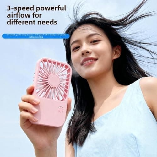 for mini Pocket Fan USB Rechargeable 3 Speeds Lightweight for — view 2
