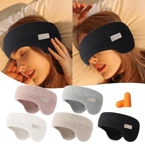 Adjustable Sleeping Earmuff Headband, Noise Cancelling Headband for Sleeping, Eye Mask Sleeping, Perfect for Sleeping and Relax Travel Use (Khaki) — view 4