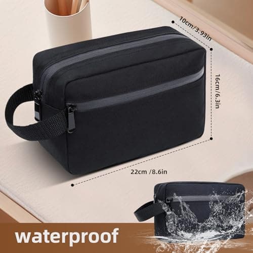 Toiletry Bag for Men Travel Wash Bag Portable Waterproof Gym Bag w/Handle — view 3