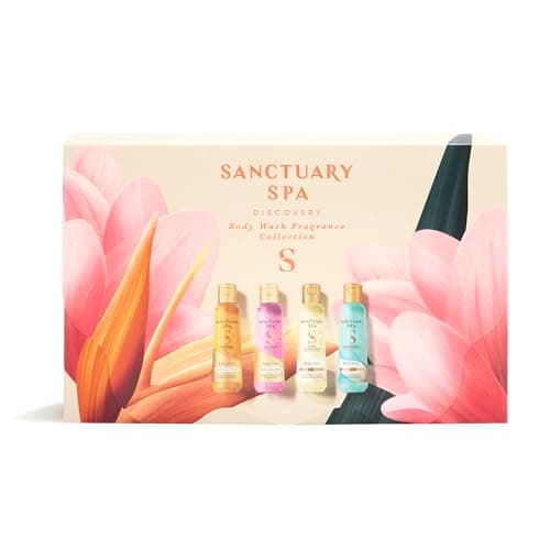 Sanctuary Spa Body Wash Gift Set, Discovery Collection of 4 Travel‑Size Body Washes (Aqua Serenity, Golden Sandalwood, Lily & Rose, Signature), Vegan, 95% Natural, Cruelty Free, 300ml — view 4