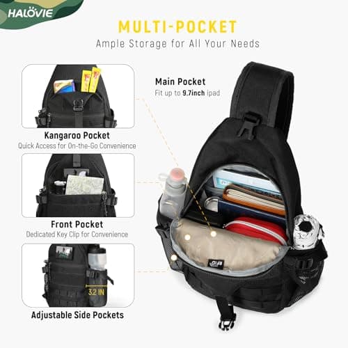 HALOVIE Sling Bags for Men, Anti Theft Crossbody Bag — view 4