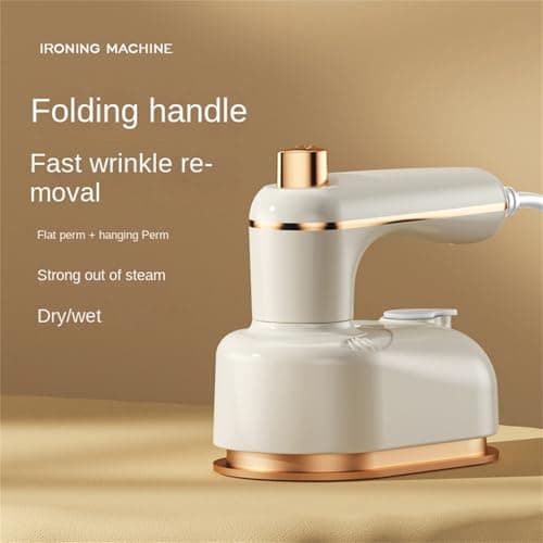 Mini Steam Iron, Travel Iron Portable Handheld Clothes Steamer for Wrinkle-Free Clothes On the Go, 180°Folding Portable Steam Iron, Handheld Garment Steamer 40W, for Travel, Home, Office, White — view 3