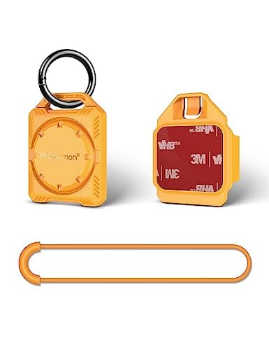 PROfezzion Secure Air Tag Holder with Key Ring, 3M Adhesive Mount & Strap