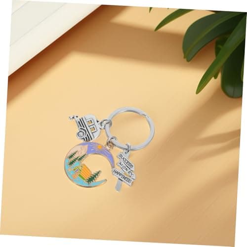 DECHOUS Alloy Camper Road Sign Keychain Rv Road Sign Charm for Travelers — view 5