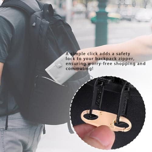 4 Pcs Small Zipper Clips,Double Opening Snap S Hooks Backpack Zipper Lock Anti Theft,Detachable Gold Anti Theft Zip Lock for Bag, Tent, Handbags, Camping, Fishing, Traveling, Outdoor Sports — view 5