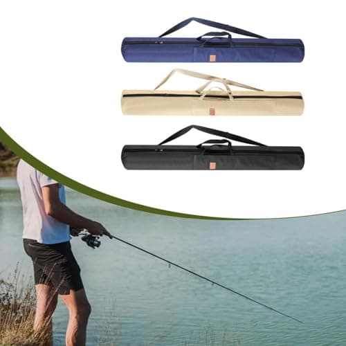 Fishing Rod Storage Bag 120Cm Foldable Pole Holder Case, With Shoulder Strap Weatherproof Canvas Organizer, For Tackle Reels And Gears, Portable Travel Equipment(black) — view 3