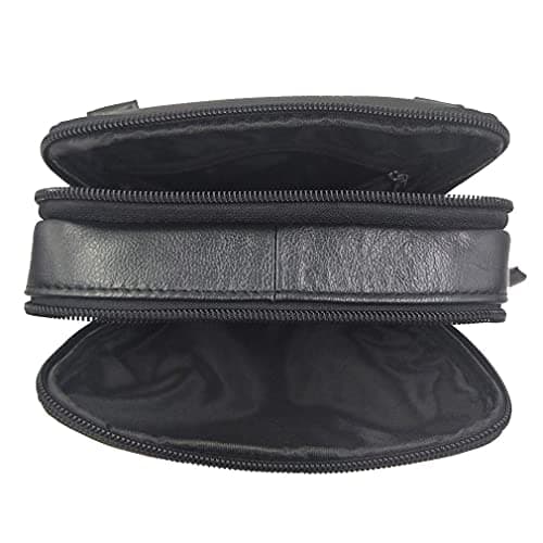 Xieben Vintage Leather Shoulder Messenger Bag for Men Travel Business Small Crossbody Pack Wallet Phone Pouch Purse Bag Black — view 6