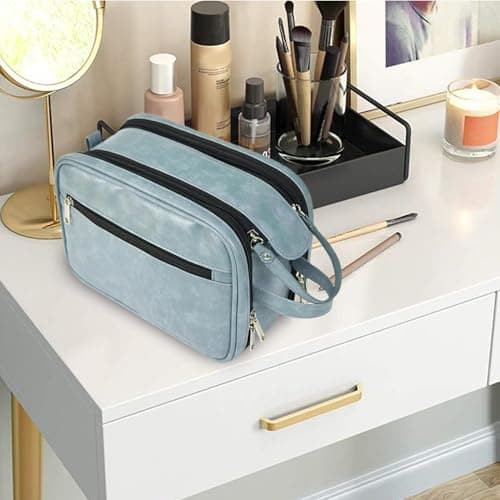 Mens Toiletries Bag Large Capacity Reusable Shaving Grooming Dopp Kit — view 3