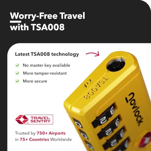 NovLock Suitcase Locks, TSA Approved Luggage Locks, 4-Digit Travel Padlocks — view 6