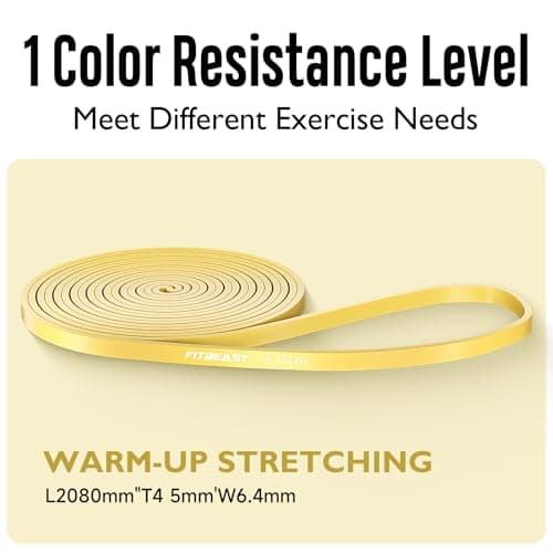 FitBeast Pull Up Band, 5-15LBS Resistance Band Pull Up for Calisthenics, Bodyweight Training, Powerlifting, Stretch Mobility, Pull Up Assistance Band, Yellow — view 2