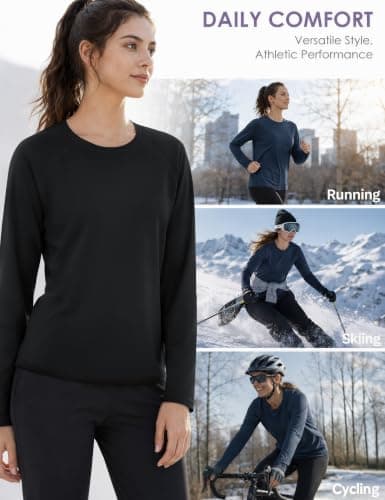 TACVASEN Long Sleeve T Shirts Women Hiking Running Base Layers Thermal Top — view 2