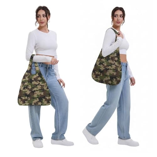 NANOPLUS Ultimate Foldable Travel Tote Bag - Reusable Shopping Bag - Compact & Portable & Lightweight (Camouflage, 19L) — view 2