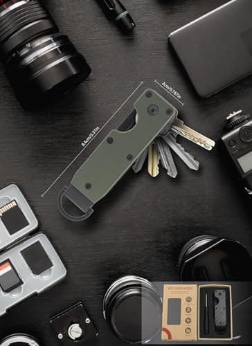 Gugxiom Key Organizer with Screwdriver Aluminum Alloy Key Clip Holder Compact Storage Case for 2-6 Keys (Military Green) — view 6
