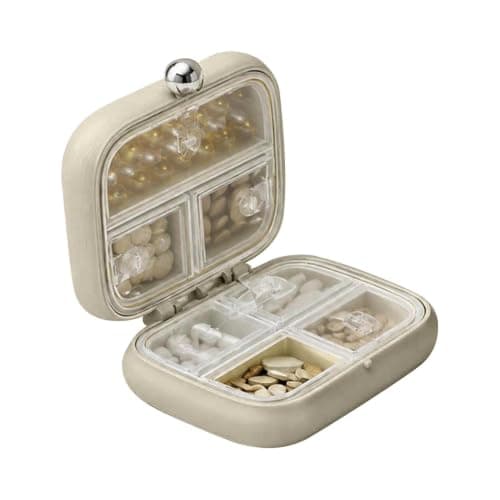 Travel Pill Box 7 Compartments Storage Organizer Holder with Reminder