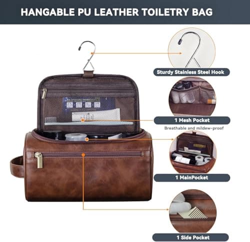 Lxjily Toiletry Bag for Men, Travel Essentials Dopp Kit — view 4