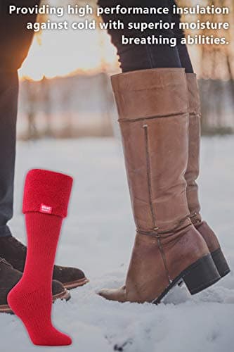 HEAT HOLDERS - Ladies Winter Thermal Boot Socks in 4 colours 4-8 UK 37-42 eur (4-8 UK, Mulberry Pink) — view 5