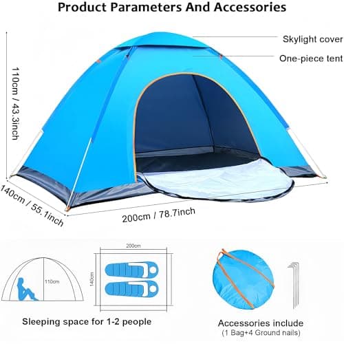 Pop Up Beach Tent, Compact Sun Outdoor Shelter for Camping & Garden — view 2