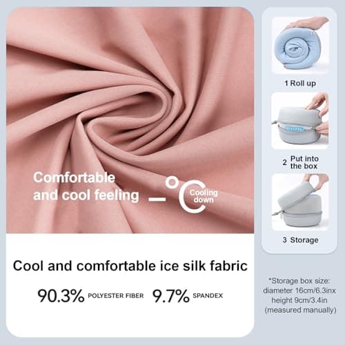 Vbvbip Pink Memory Foam Travel Neck Pillow - Ergonomic Support for Airplanes, Long Flights & Car Rides | Premium Comfort with Washable Cover & Portable Storage Box — view 5