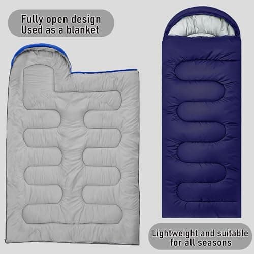 Sleeping Bags for Adults & Kids Sleeping Bag for 3-4 Season, Adult Blanket, Ultralight Carry Bag, Lightweight Compact, Soft for Outdoor Camping, Travel, Hiking (Blue Warm Weather 15-32°C) — view 4