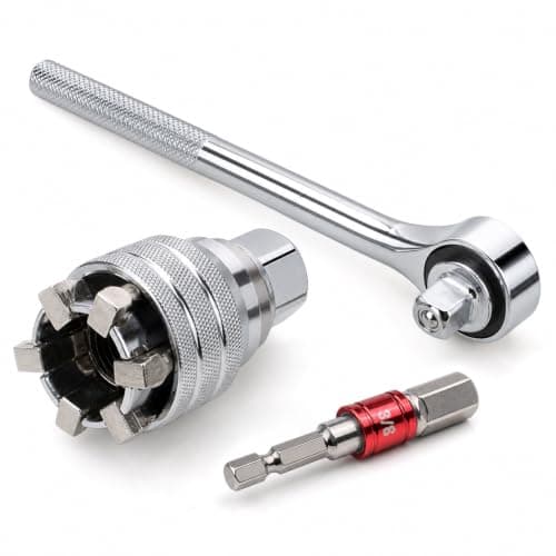 TESUKOITE 3-Piece Adjustable Universal Socket Wrench, 3/8 Inch Hex Wrench Adapter Kit for Drilling and Fastening Cool Gadgets for Men Birthday Gifts
