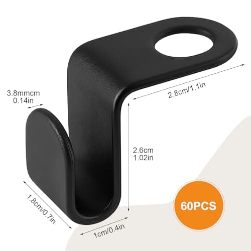 60 Pcs Hanger Connector Hooks, Space Saving Cascading Hanger Hooks, Black — view 3