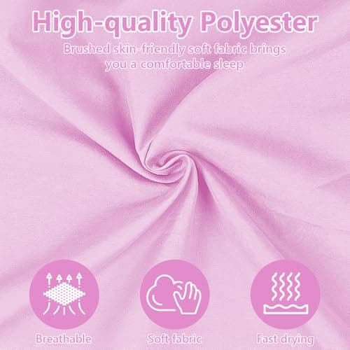 Jonuin Sleeping Bag Liner, 210 x 115 cm Sleeping Bag Liners, Lightweight, Soft & Portable Travel Sheet for Adults, Unisex Sleeping Bag Liner for Backpacking, Camping, Hotels, and Summer Trips (Pink) — view 3