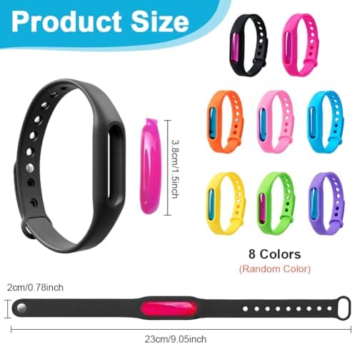 Color Mosquito Repellent Bracelet, Pure Natural Insect Repellent Bands, Waterproof Anti Insects Wristbands for Outdoor Travel Protection - 6PCS — view 2